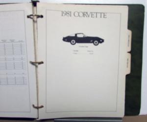 1981 Chevrolet Advanced Product Journalist Album Camaro Corvette Monte Carlo