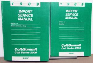 1989 Dodge Plymouth Colt & Eagle Summit Dealer Service Shop Repair Manual Set