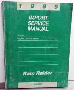 1989 Dodge Ram Raider Dealer Service Shop Repair Manual Volume 1