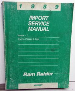 1989 Dodge Ram Raider Dealer Service Shop Repair Manual Volume 1