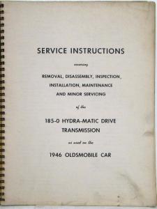 1946 Oldsmobile Hydra-Matic Drive Service Instructions Shop Manual