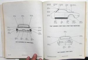 1967 Body by Fisher Parts Illustrations Book Buick Cadillac Chevy Olds Pontiac