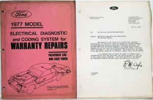 1977 Ford Lincoln Mercury Electrical Diagnostic and Coding System Repairs Manual