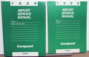 1989 Chrysler Conquest Dealer Service Shop Repair Manual 2 Volume Set