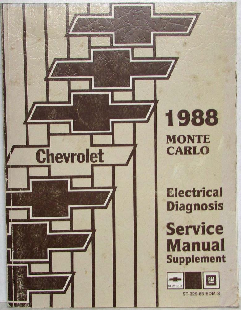 1988 Chevrolet Monte Carlo Electrical Diagnosis Service Shop Manual Supplement