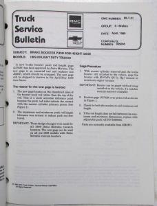 1989 GMC and Chevrolet Truck Service and Product Campaign Bulletins