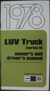 1978 Chevrolet Luv Series 8 Pickup Truck Owners Drivers Manual