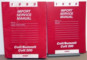 1990 Dodge Plymouth Colt & 200 Eagle Summit Service Shop Repair Manual 2 Vol Set