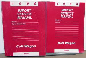 1990 Dodge Plymouth Colt Wagon Dealer Service Shop Repair Manual 2 Vol Set