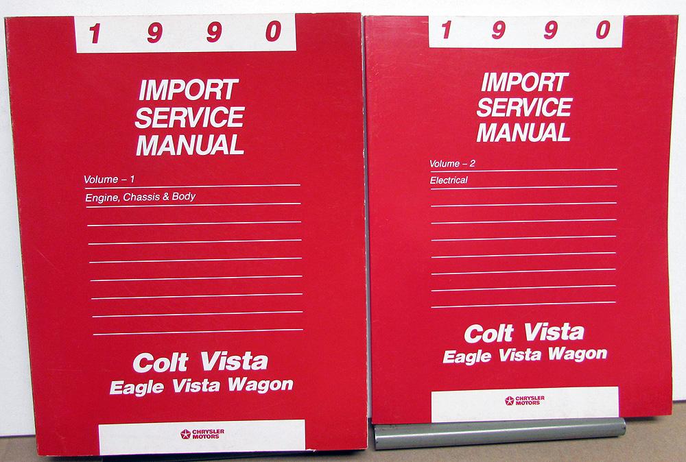 1990 Dodge Plymouth Eagle Colt Vista Wagon Dealer Service Shop Repair Manual Set