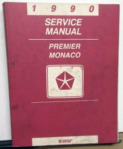 1990 Dodge Monaco & Eagle Premier Dealer Service Shop Repair Manual
