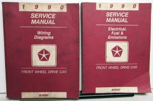 1990 Chrysler Dodge Plymouth FWD Service Shop Manual Set Daytona LeBaron Omni