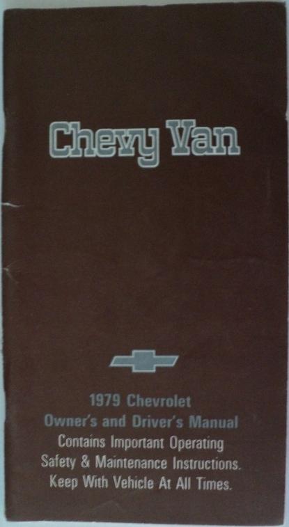1979 Chevrolet Van Sportvan Owners Drivers Manual Passenger and Cargo G Series