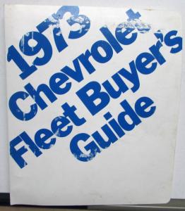 1973 Chevrolet Fleet Buyers Guide Dealers Album Trucks Camaro Nova Monte Carlo