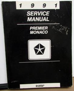 1991 Dodge Monaco & Eagle Premier Dealer Service Shop Repair Manual