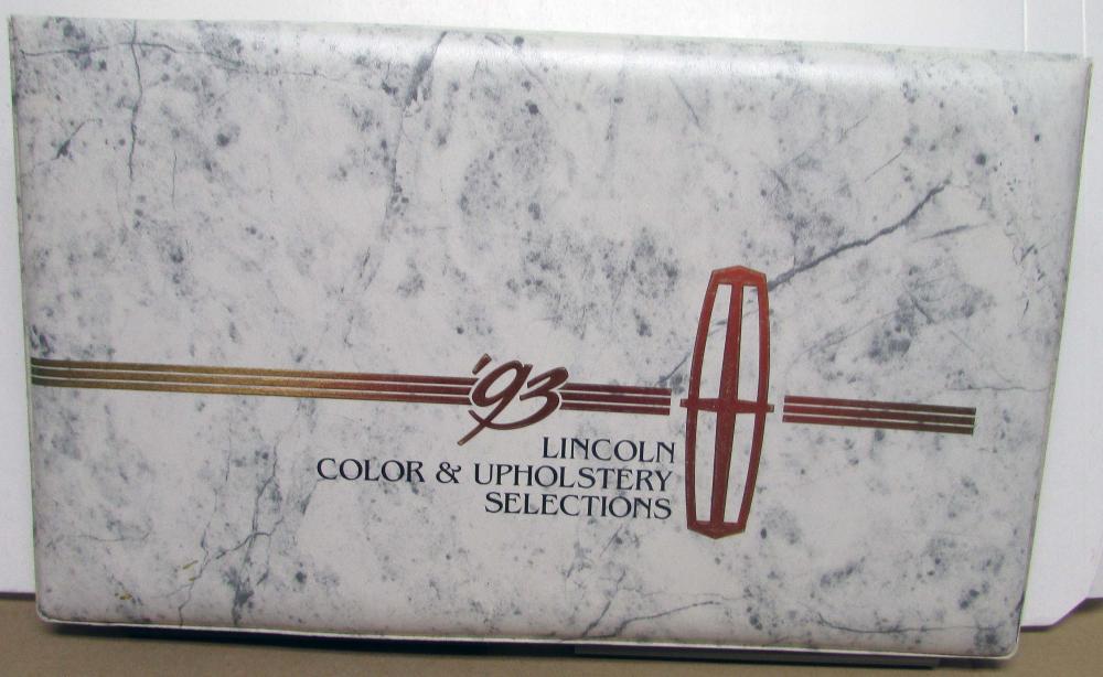 1993 Lincoln Color & Upholstery Selections Mark VIII Town Car Continental