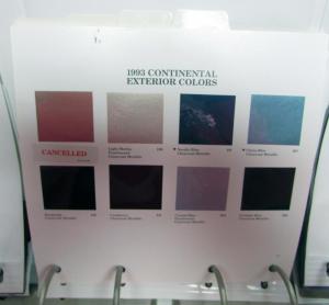 1993 Lincoln Color & Upholstery Selections Mark VIII Town Car Continental
