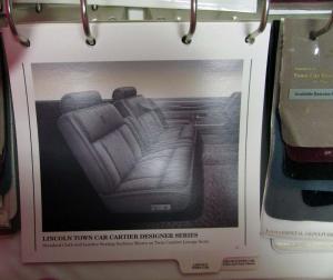 1993 Lincoln Color & Upholstery Selections Mark VIII Town Car Continental