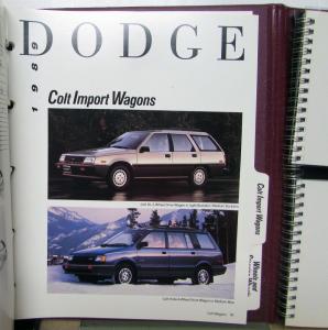 1989 Dodge Color & Trim Selector Dealers Album Spirit Dynasty Daytona Shadow