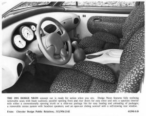 1991 Dodge Neon Concept Interior Press Photo 0273