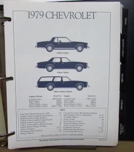 1979 Chevrolet Passenger Car Value Guide Dealer Album Camaro Corvette