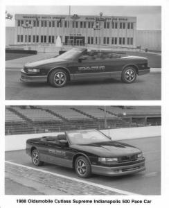 1988 Oldsmobile Cutlass Supreme Indianapolis 500 Pace Car Press Photo 0319
