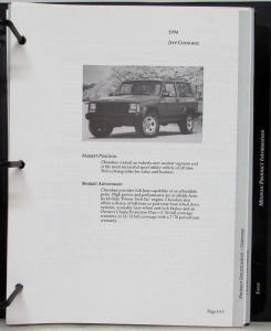 1994 Chrysler Plymouth Dodge Jeep Eagle Media Product Information Press Kit