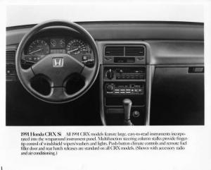 1991 Honda CRX Si Interior Press Photo 0052