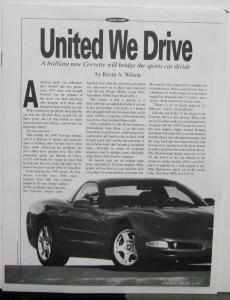 1997 Chevrolet Corvette Specialists Data Dealers Brochure Coupe LS1