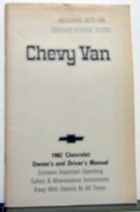 1982 Chevrolet Van Owners and Drivers Manual Passenger and Cargo G Series