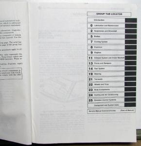 1993 Chrysler Concorde Dodge Intrepid Eagle Vision Dealer Service Shop Manual