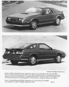 1984 Chrysler Laser XE Press Photo 0113