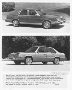 1984 Chrysler New Yorker and E-Class Press Photo 0116