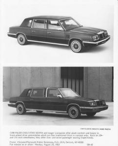 1984 Chrysler Executive Sedan and Limousine Press Photo 0117