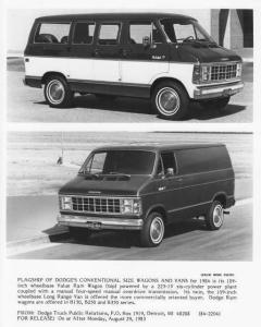 1984 Dodge Ram Van and Wagon Press Photo 0278