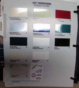 1997 Ford Car Color & Upholstery Dealers Album Paint Chip Mustang Thunderbird