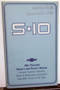 1983 Chevrolet S10 Pickup Truck Gas Owners Manual