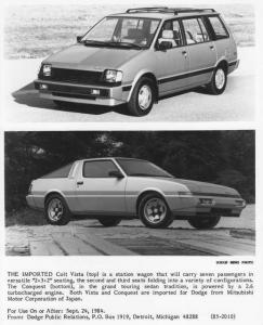 1985 Dodge Colt Vista and Conquest Press Photo 0287