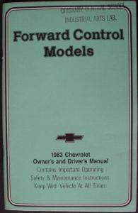 1983 Chevrolet Forward Control Models Truck Owner and Drivers Manual