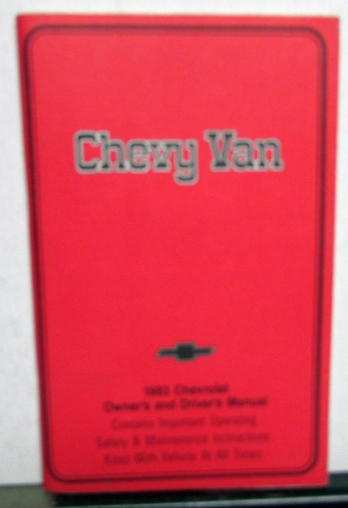 1983 Chevrolet Van Owners and Drivers Manual Passenger and Cargo G Series
