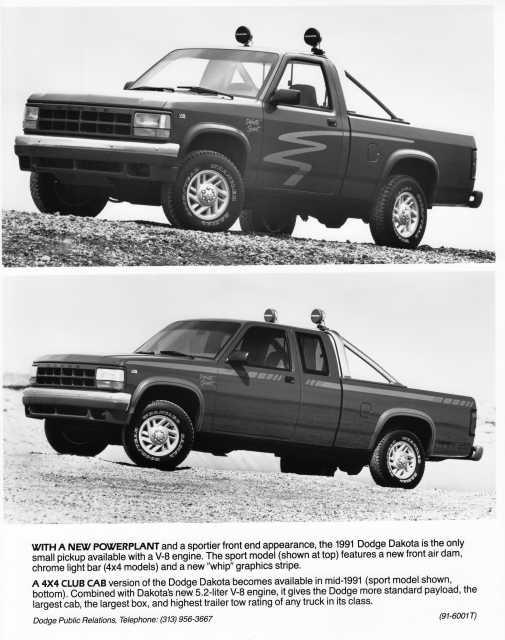 1991 Dodge Dakota Sport Press Photo 0297