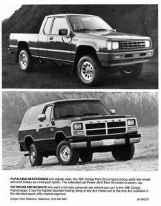 1991 Dodge RAM 50 and Ramcharger Press Photo 0299