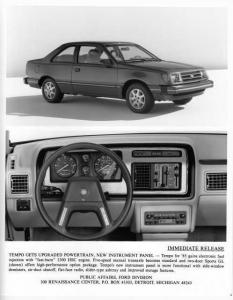 1985 Ford Tempo Press Photo 0351
