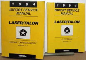 1994 Plymouth Laser & Eagle Talon Dealer Service Shop Repair Manual 2 Vol Set