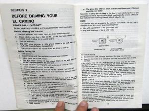 1983 Chevrolet El Camino Owners Manual Original Care & Operation Instructions