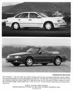 1991 Ford Taurus SHO and Mustang GT Press Photo 0360