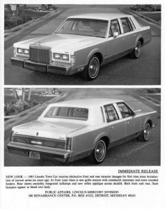 1985 Lincoln Town Car Press Photo 0084