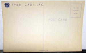 1968 Cadillac Dealer Sales Promotional Postcard Hardtop Sedan De Ville Original
