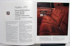 1977 Cadillac Fleetwood Brougham deVille Limousine Sales Brochure XL Original