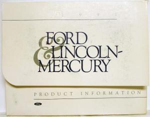 1991 Ford Lincoln Mercury Media Product Information Press Kit